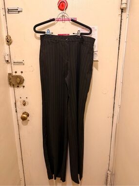 Dolce & Gabbana Black Pinstripe Wide Leg Trousers